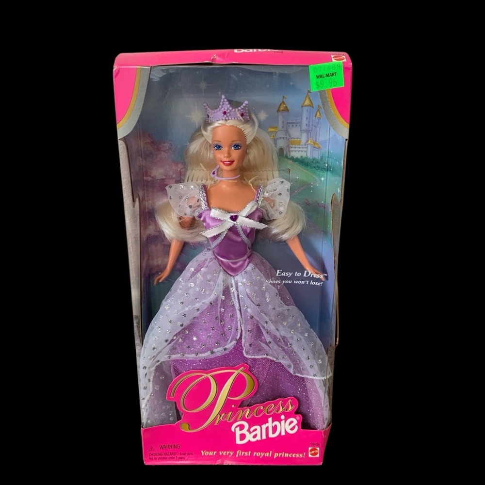 ⭐️1997 Mattel Princess Barbie Blonde Doll #18404⭐️Easy to Dress Purple Dress⭐️